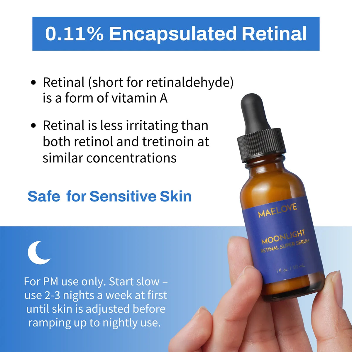 Moonlight, Potent anti-wrinkle serum with Retinaldehyde